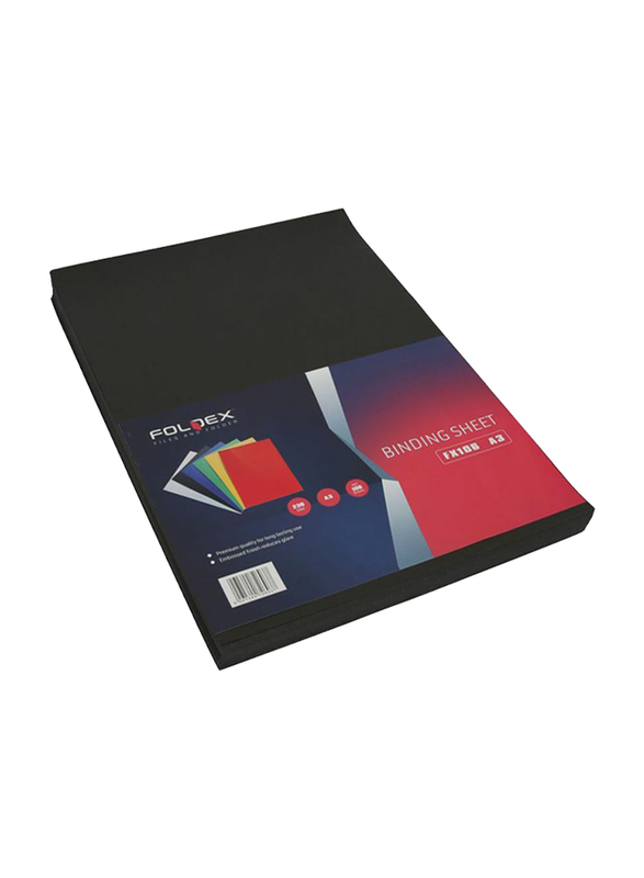 Partner A3 Embossed Binding Sheet, 100 Pieces, Black
