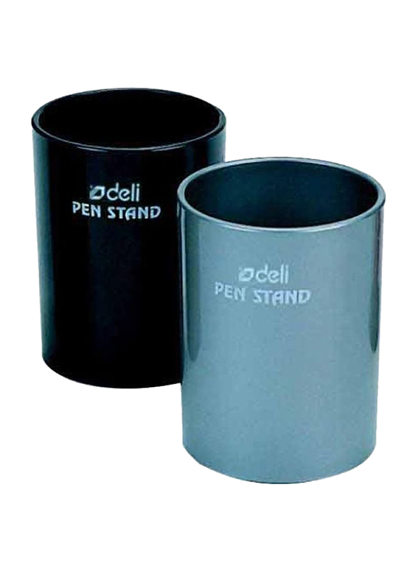 Deli Round Pen Stand, 2 Pieces, Black/Blue