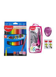 Maped 22-Piece Color Peps School Stationery Set, White/Red/Purple