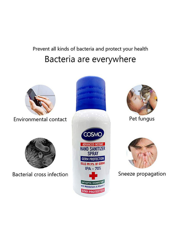 Cosmo Advanced Instant Hand Sanitizer Spray, 100ml, 5 Pieces