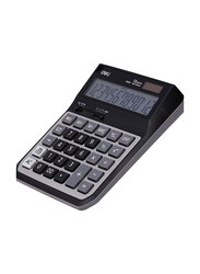 Deli Digit Metal Dual Power Basic Calculator, M007, Black
