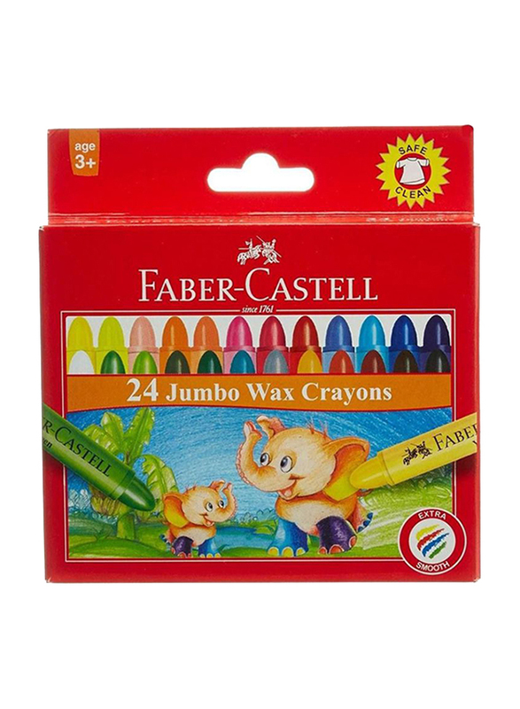 Faber-Castell Jumbo Wax Crayons, 24 Pieces, Multicolor