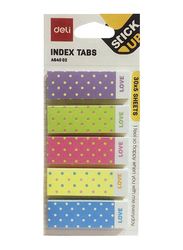 Deli Stick Up Index Tabs, 5 x 30 Sheets, Multicolor
