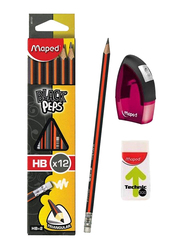 Maped 14-Piece School Stationery Set, White/Black/Orange