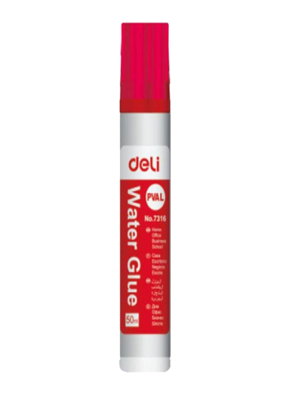 Deli Liquid Water Glue, 50ml, Red