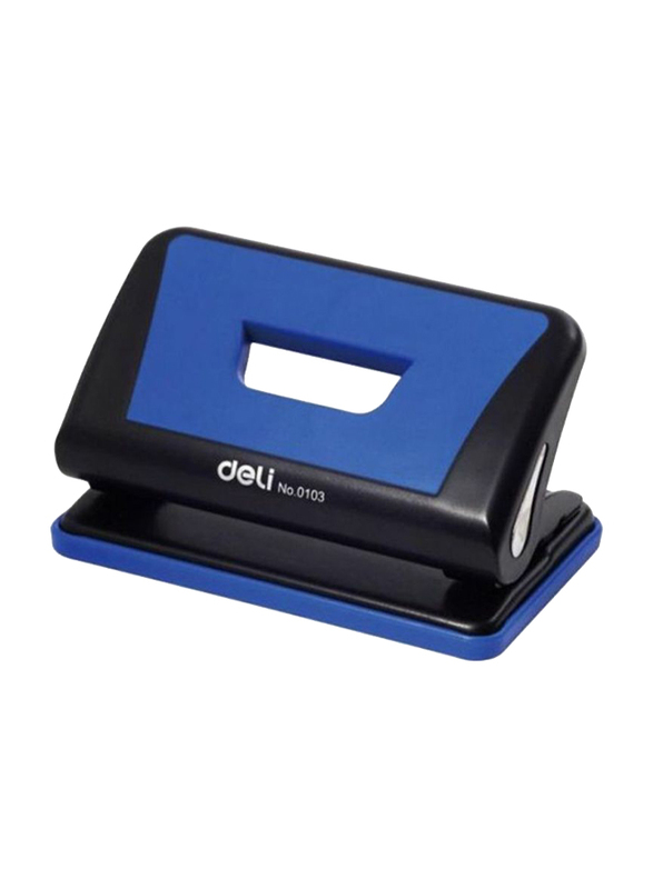 Deli Two Hole Paper Punch, Blue/Black