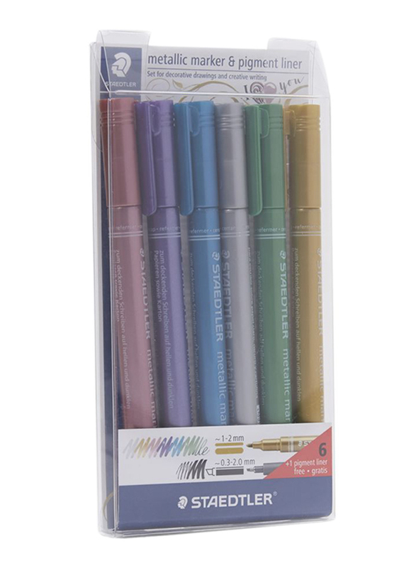 Staedtler 6-Piece Metallic Marker Set, Multicolour