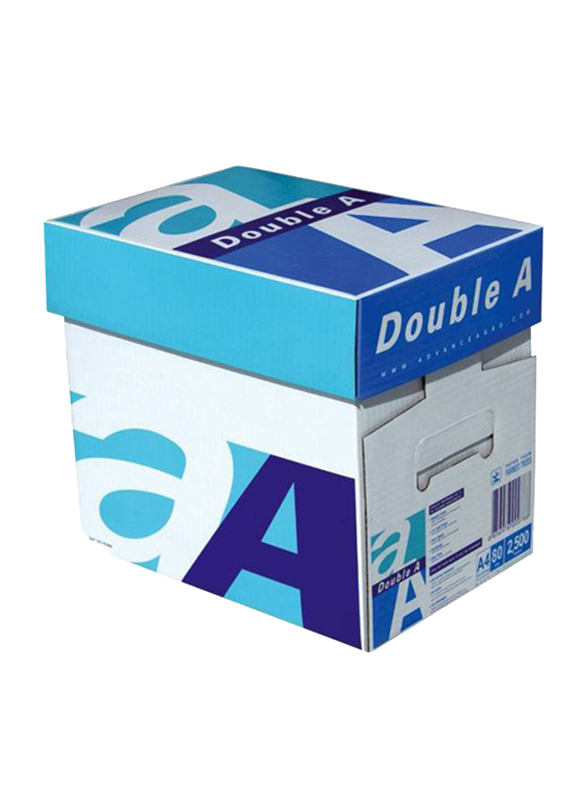 Double A 80GSM Printer Paper, 5 x 500 Sheets, A4 Size, White