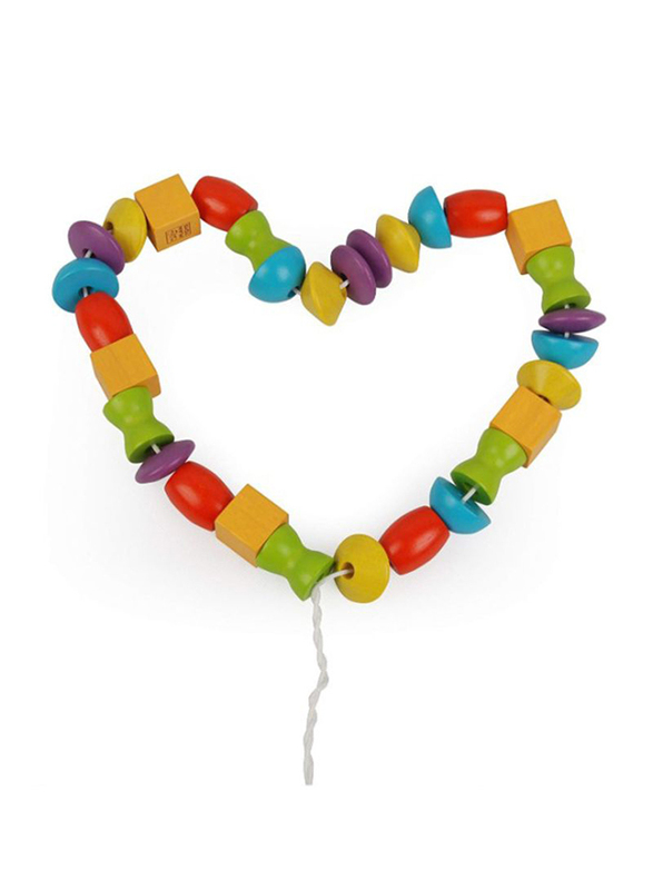 Plan Toys Wooden Lacing Beads, 30 Pieces, Ages 3+