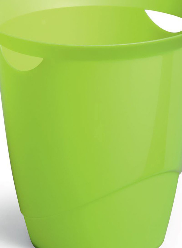 Durable Waste Bin Basket with Handy Handle, Green
