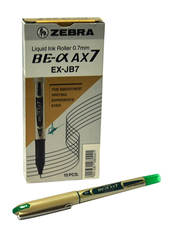 Zebra 10-Piece Rollerball Pen Set, 0.7mm, Gold/Green