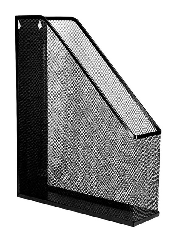 Metal Mesh Magazine File Holder, Black