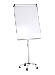 FOS White Magnetic Flip Chart Whiteboard with Stand, White