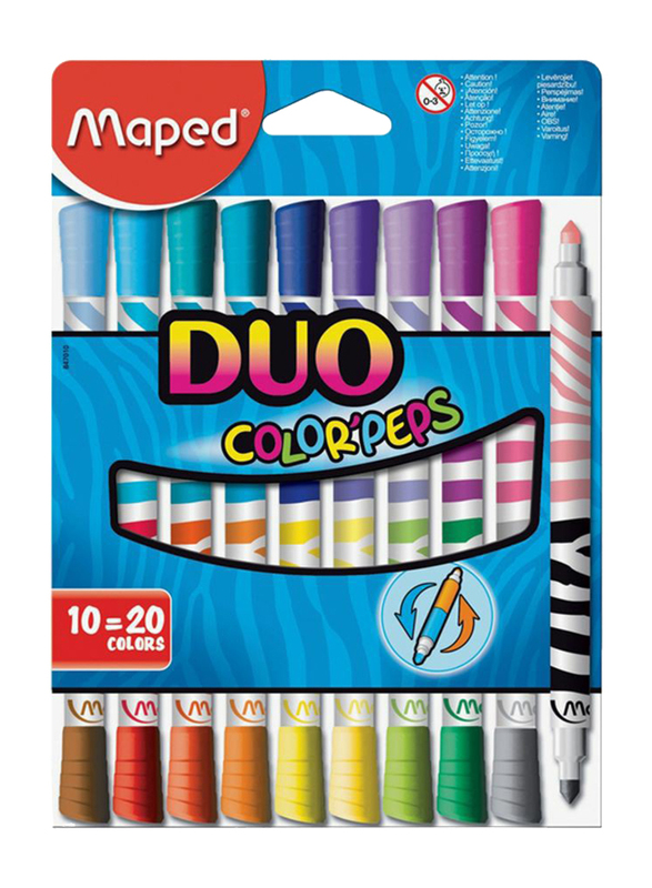 Maped Color'Peps Felt Tip Duo Coloring Pen, Multicolor