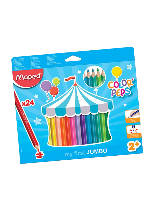 Maped 24-Piece Jumbo Color Pencil Set, Multicolor