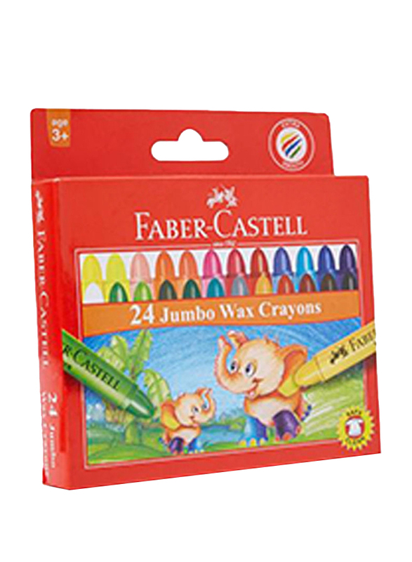 Faber-Castell Jumbo Wax Crayon Set, 24 Pieces, Multicolour