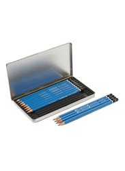 Staedtler 12-Piece Mars Lumograph Drawing Pencil Set, Blue