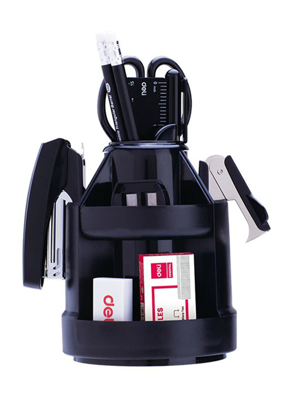 Deli Desk Organizer with Contents, Black