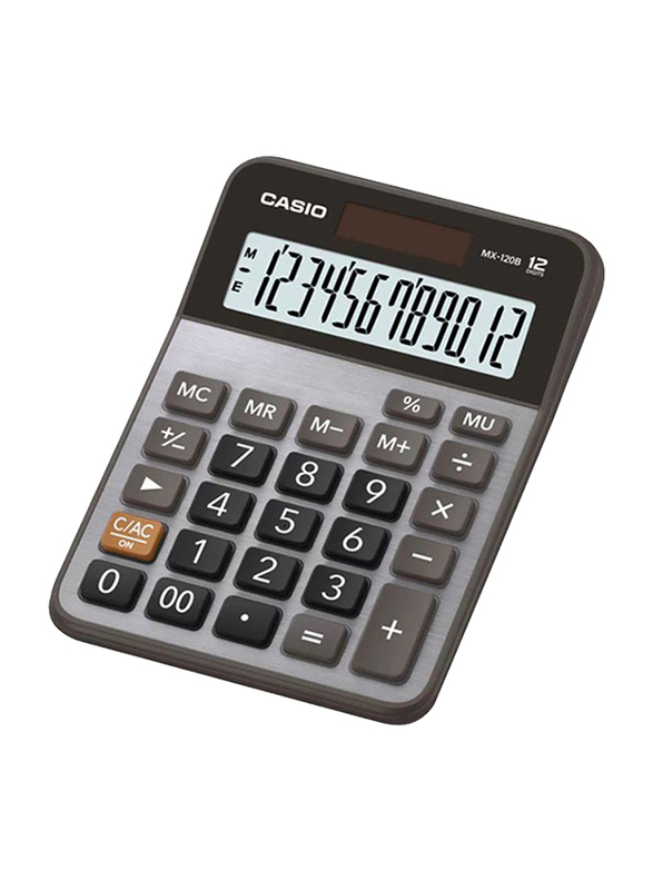 Casio 12-Digit Desktop Calculator, Silver/Grey/Black