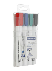 Staedtler 4-Piece Lumocolor Bullet Tip Whiteboard Marker Set, Multicolour