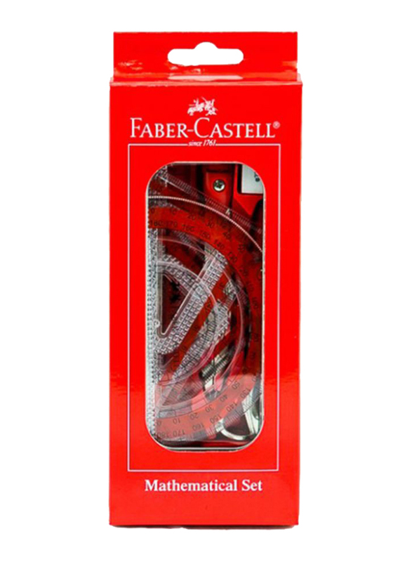 Faber-Castell Elite Geometry Mathematical Set, Red