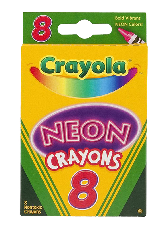 Crayola Count Neon Crayons, 8 Pieces, Multicolor