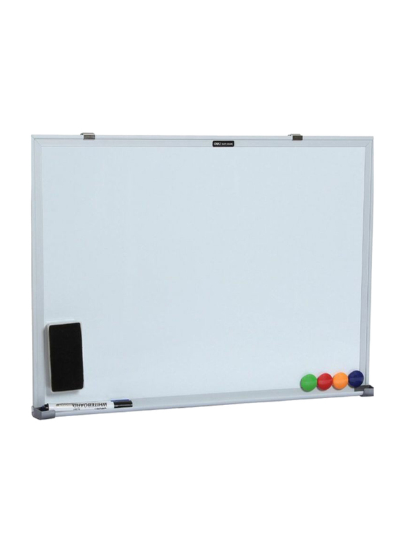Deli White Board with Magnetic Frame, 90 x 120cm, White