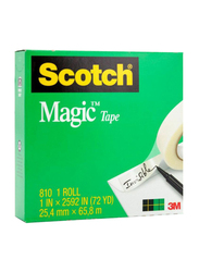 3M Scotch 810 Magic Tape, 25.4mm x 65.8m, Clear