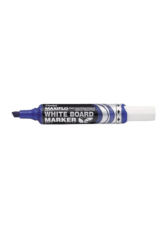 Pentel 12-Piece Maxiflo Chisel Tip White Board Marker Set, Blue