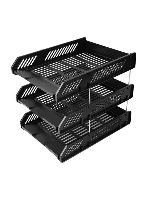 Deli 3-Tier Document Tray, Black