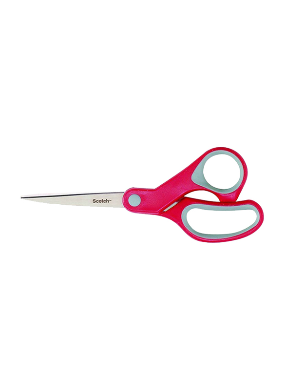3M 8-inch Multi Purpose Stainless Steel Scissor, Red/Silver