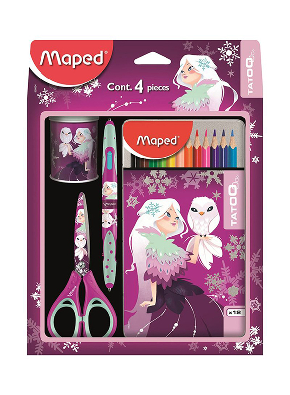 Maped Tatoo School Stationery Set, Pink