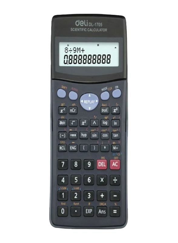 Deli Scientific Calculator, DL-1705, Grey/Black