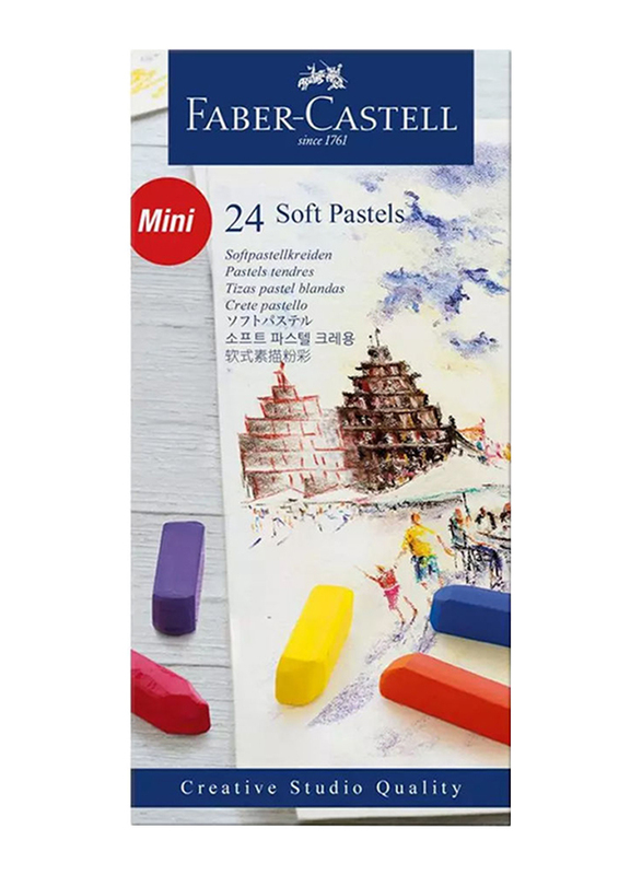 Faber-Castell Mini Soft Pastel Crayons, 24 Pieces, 128224, Multicolor