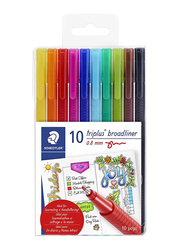 Staedtler 10-Piece Triplus Fineliner Extra Broad Set, Multicolor