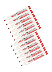 Faber-Castell 12-Piece W20 Whiteboard Marker Set, Red