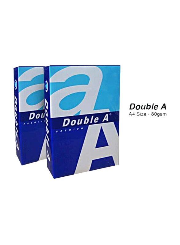 Double A Premium 80GSM Printer Paper, 5 x 100 Sheets, A4 Size, White