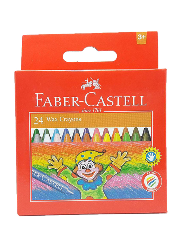 Faber-Castell Wax Crayons Set, 24 Pieces, 120057, Multicolor