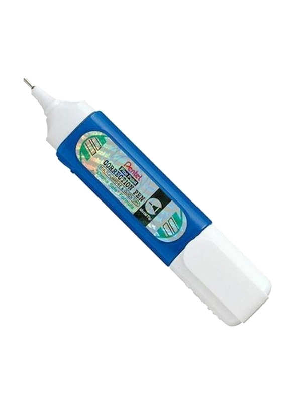 Pentel Fluid Correction Pen, Pe-Zl31-W, White/Blue