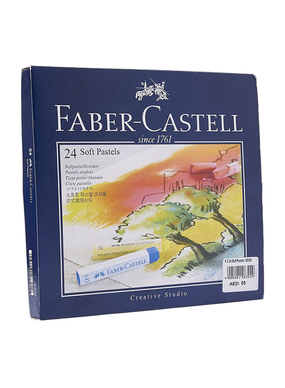 Faber-Castell Soft Pastel Crayons, 24 Pieces, 128324, Multicolor