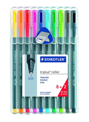 Staedtler 10-Piece Triplus Rollerball Pen Set, Multicolor