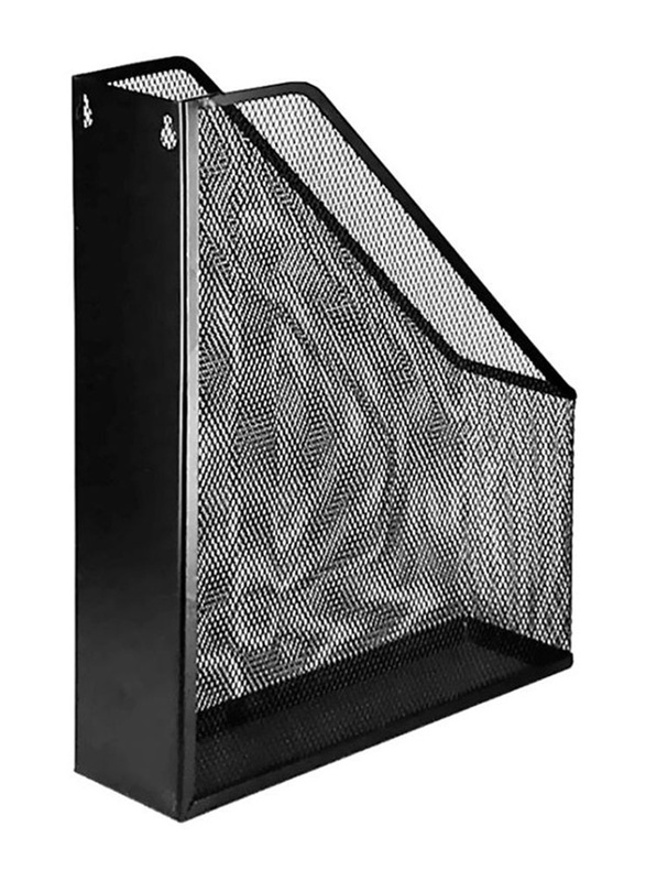 Metal Mesh Magazine File Holder, Black