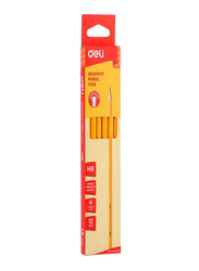 Deli 12-Piece Graphite Pencil Set, Orange