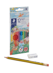 Staedtler 12-Piece Noris Erasable Coloured Pencil Set, Black/Green/Blue