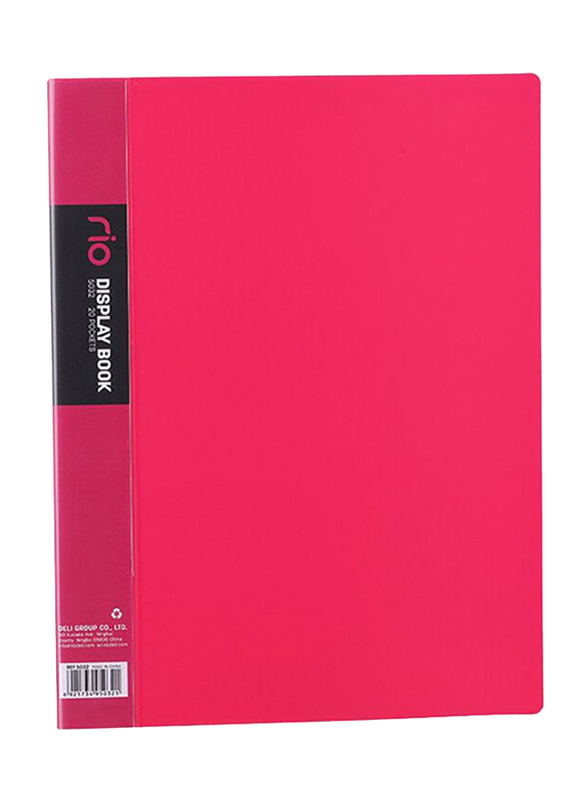 Deli Rio Display Book, 20 Pockets, Pink