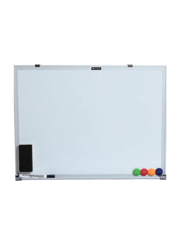 Deli White Board with Magnetic Frame, 90 x 120cm, White