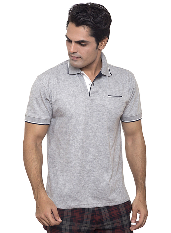 Santhome Tropikana DryNCool Polo Shirt for Men, Small, Grey