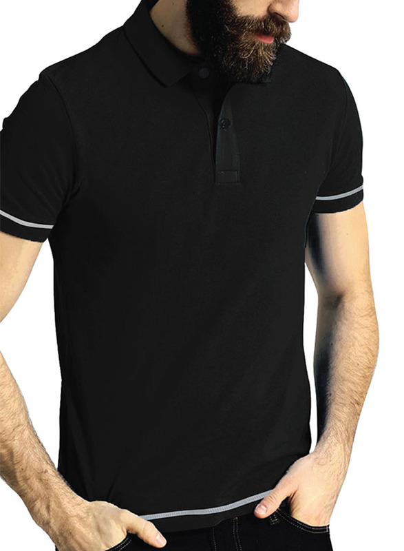 Santhome Short Sleeve Polo Shirt for Men, Medium, Blue