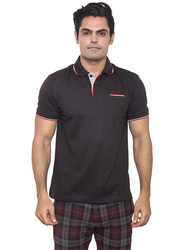 Santhome Tropikana DryNCool Polo Shirt for Men, Small, Black