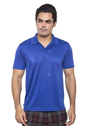 Santhome Short Sleeve Polo Shirt for Men, Small, Royal Blue